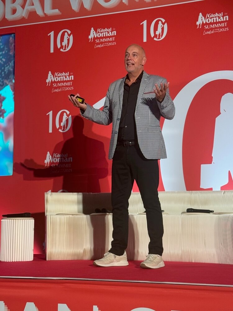 Andrew Scott delivering keynote at Global Woman Summit London 2025
