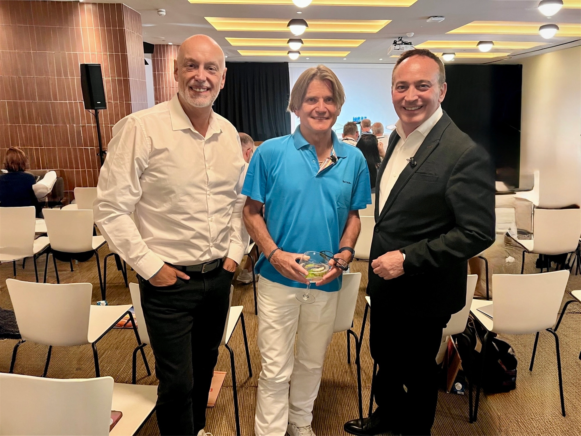 Andrew Scott with Richard Farleigh and Jonathan Jay at the Dealmakers Marbella Retreat