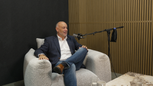 Andrew Scott recording The Ownership Journey Podcast, discussing entrepreneurship, business leadership and business growth.